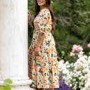 XXL Madeline Smocked Bodice Dress Boho Floral Ruffle Maxi Dress