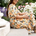 XXL Madeline Smocked Bodice Dress Boho Floral Ruffle Maxi Dress