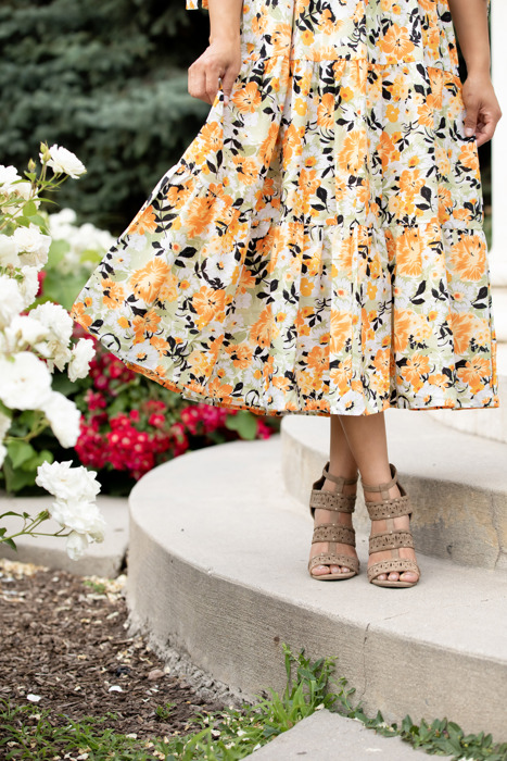 Madeline Smocked Bodice Dress Boho Floral Ruffle Maxi Dress