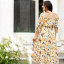 XXL Madeline Smocked Bodice Dress Boho Floral Ruffle Maxi Dress