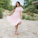 XL Oana Floral Midi Smocked Bodice Modest Dress Clearance