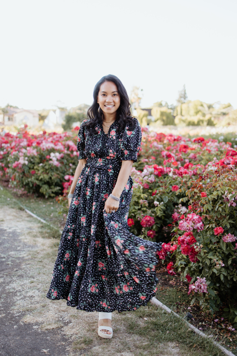 Sienna Black Floral Women Maxi Dress