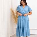  Amber Women Blue Midi Solid Dress