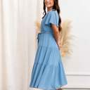  Amber Women Blue Midi Solid Dress