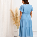  Amber Women Blue Midi Solid Dress