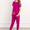Small Fuchsia Cooling & Buttery Soft Modal Pajama Set – Lounge Jogger Set 