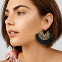  Boho Fan Tassel Earrings – Gold Filigree Fringe, 4 Colors