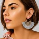  Boho Fan Tassel Earrings – Gold Filigree Fringe, 4 Colors