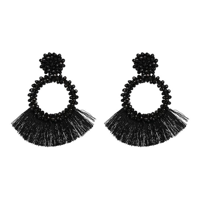 Boho Beaded Tassel Statement Earrings – Fringe Drop