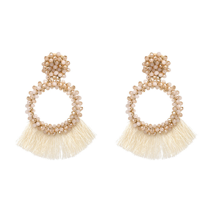 Boho Beaded Tassel Statement Earrings – Fringe Drop