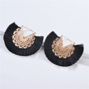  Boho Fan Tassel Earrings – Gold Filigree Fringe, 4 Colors