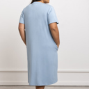  Cooling Modal Henley Nightgown with Pockets, Plus Size Sleepwear 
