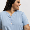  Cooling Modal Henley Nightgown with Pockets, Plus Size Sleepwear 