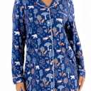 XL Cooling Modal Long Sleeve Nightshirt | Woodland Night Print | Breathable & Soft