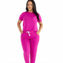 Large Fuchsia Cooling & Buttery Soft Modal Pajama Set – Lounge Jogger Set 