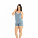 French Blue  Small Cooling Summer Modal Pajama Set – Summer Cami & Shorts Sleepwear, Lightweight Hot Sleeper PJs,