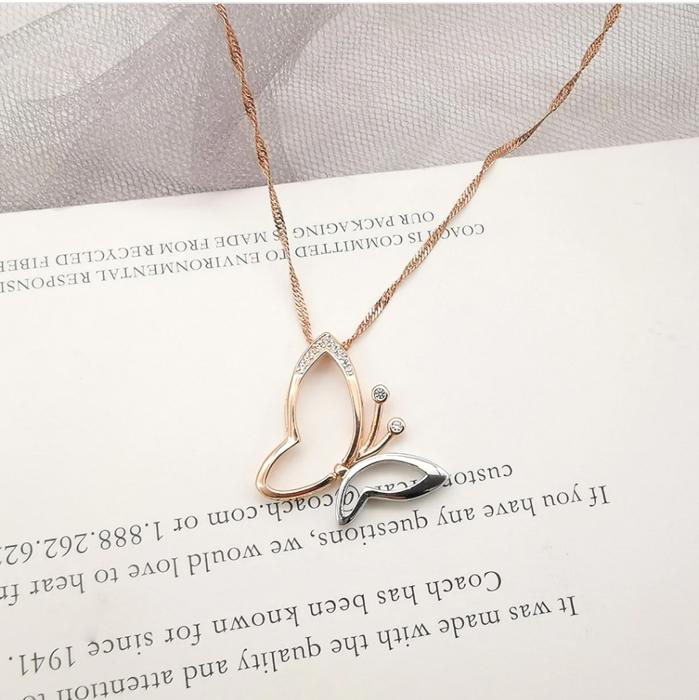Butterfly Necklace,14K Gold Butterfly Necklace, Minimalist Butterfly Necklace, The Best Gift for Mother, Bridesmaid Gift