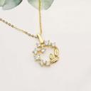  Wreath Necklace,14K Gold Wreath Necklace, Minimalist Wreath Necklace, The Best Gift for Mother,  Bridesmaid Gift