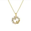  Wreath Necklace,14K Gold Wreath Necklace, Minimalist Wreath Necklace, The Best Gift for Mother,  Bridesmaid Gift