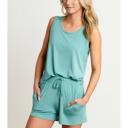 Large Green Cooling Modal Tank & Shorts Pajama Set | Soft Summer Sleepwear Women (XS-3XL)
