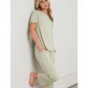 X-Small Green Cooling  Modal Pajama Set: Buttery Soft Loungewear with V-Neck Tee