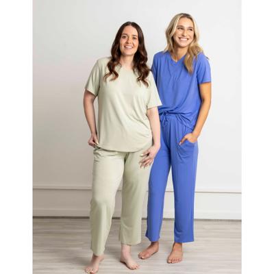 Cooling  Modal Pajama Set: Buttery Soft Loungewear with V-Neck Tee