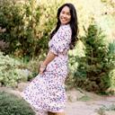  Chloe Women Smocked Floral Midi Dress SALE