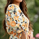  Madeline Smocked Bodice Dress Boho Floral Ruffle Maxi Dress