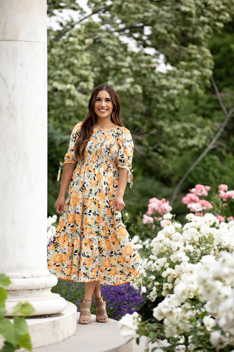 Madeline Smocked Bodice Dress Boho Floral Ruffle Maxi Dress