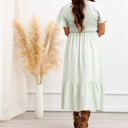  Laurel Smocked Midi Dress Floral with Flutter Sleeves