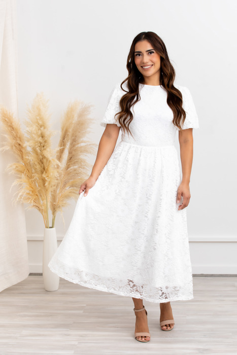 Myla White Midi Lace Women Dress Party Dress, Prom Dress, Wedding Dress, Pregnancy, White Dress