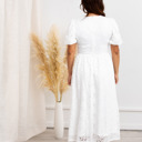  Myla White Midi Lace Women Dress Party Dress, Prom Dress, Wedding Dress, Pregnancy, White Dress