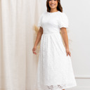  Myla White Midi Lace Women Dress Party Dress, Prom Dress, Wedding Dress, Pregnancy, White Dress