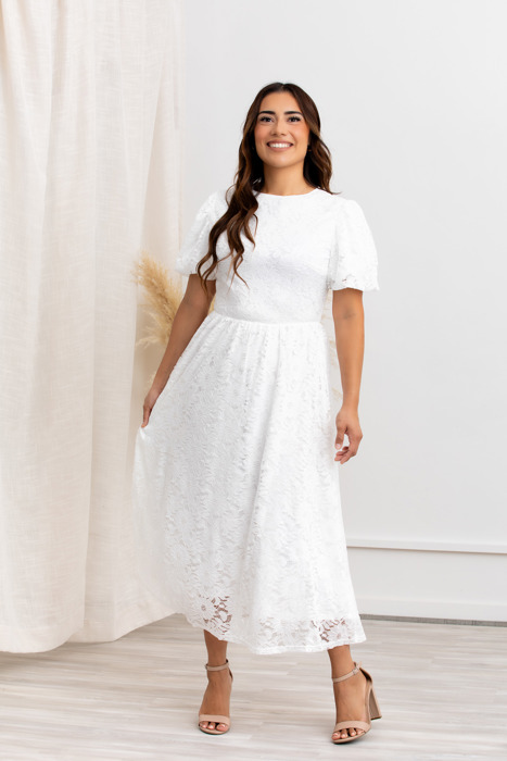 Myla White Midi Lace Women Dress Party Dress, Prom Dress, Wedding Dress, Pregnancy, White Dress