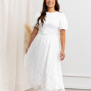 Myla White Midi Lace Women Dress Party Dress, Prom Dress, Wedding Dress, Pregnancy, White Dress
