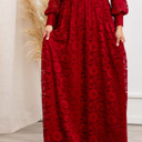  Carolina Deep V Lace Floral Burgundy Maxi Dress | Party Dress, Prom Dress, Wedding Dress, Pregnancy Photo-shoot Dress, Nursing Dress