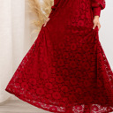  Carolina Deep V Lace Floral Burgundy Maxi Dress | Party Dress, Prom Dress, Wedding Dress, Pregnancy Photo-shoot Dress, Nursing Dress