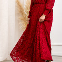  Carolina Deep V Lace Floral Burgundy Maxi Dress | Party Dress, Prom Dress, Wedding Dress, Pregnancy Photo-shoot Dress, Nursing Dress