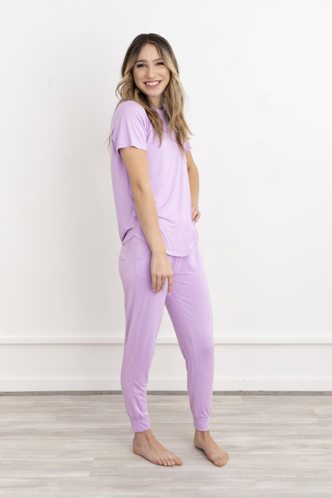 Bamboo Pajama Set – Soft T-Shirt & Jogger Sleepwear for Women, Lightweight Cozy Loungewear, Hot Sleeper PJs
