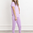  Bamboo Pajama Set – Soft T-Shirt & Jogger Sleepwear for Women, Lightweight Cozy Loungewear, Hot Sleeper PJs