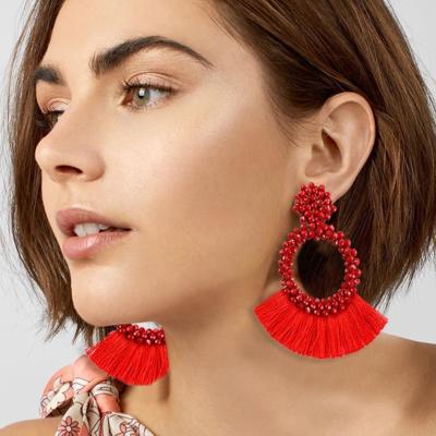 Boho Beaded Tassel Statement Earrings – Fringe Drop