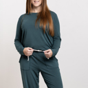 Large Green Buttery Soft & Cooling Modal Pajama Set: Women Lounge Wear