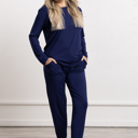 Large Navy Buttery Soft & Cooling Modal Pajama Set: Women Lounge Wear