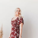  Laurel Smocked Midi Dress Floral with Flutter Sleeves
