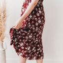  Laurel Smocked Midi Dress Floral with Flutter Sleeves