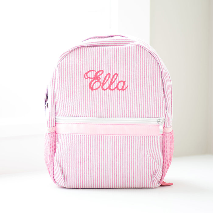 Personalized Baby Backpacks, Monogrammed Toddler Backpacks, Seersucker Backpack, Preschool Book Bag, Personalized Baby Gifts