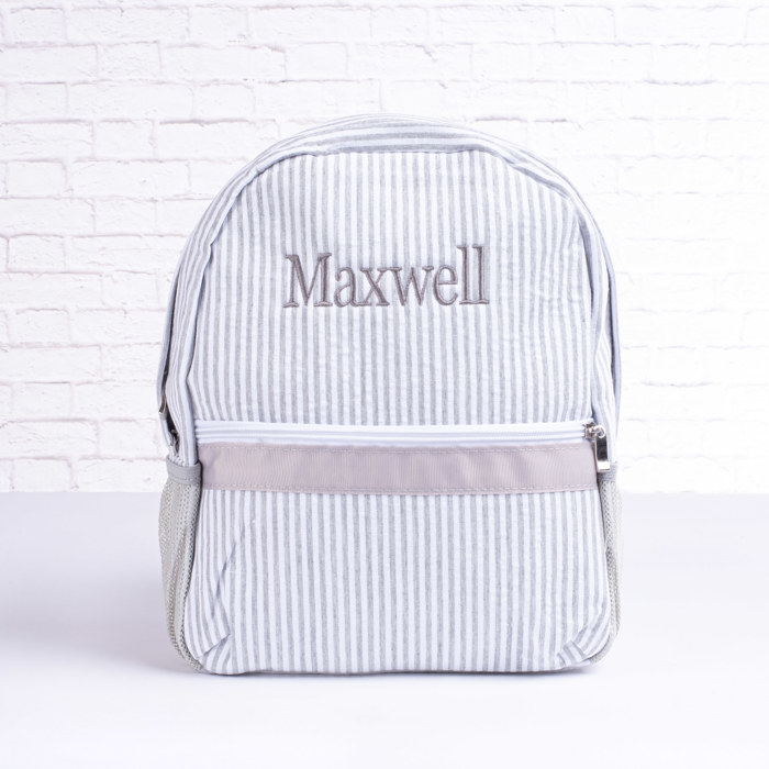 Personalized Baby Backpacks, Monogrammed Toddler Backpacks, Seersucker Backpack, Preschool Book Bag, Personalized Baby Gifts