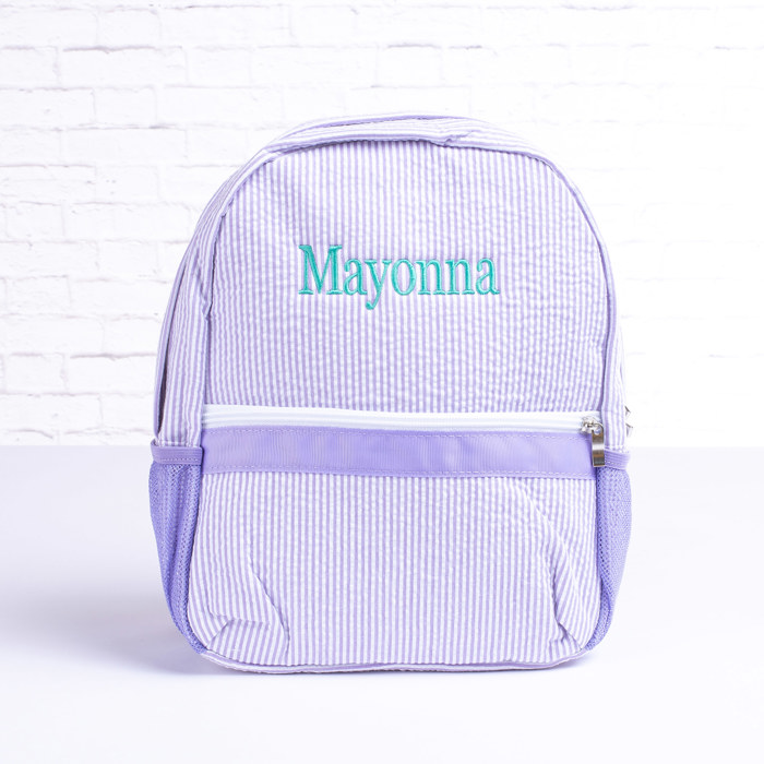 Personalized Baby Backpacks, Monogrammed Toddler Backpacks, Seersucker Backpack, Preschool Book Bag, Personalized Baby Gifts