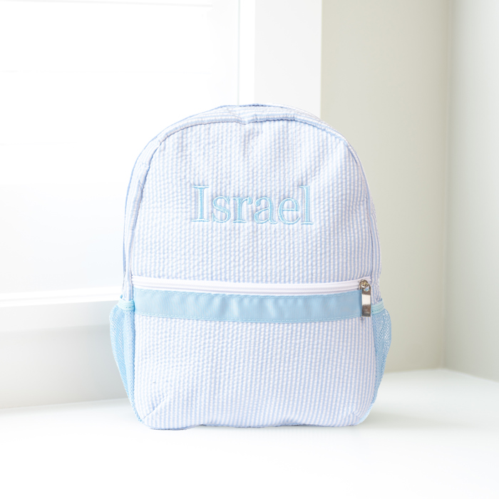 Personalized Baby Backpacks, Monogrammed Toddler Backpacks, Seersucker Backpack, Preschool Book Bag, Personalized Baby Gifts