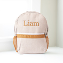 Taupe Personalized Baby Backpacks, Monogrammed Toddler Backpacks, Seersucker Backpack, Preschool Book Bag, Personalized Baby Gifts